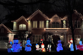 Professional Christmas lights installation near a Toronto home
